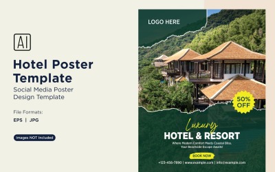 Szablon projektu plakatu marketingowego hotelu 66