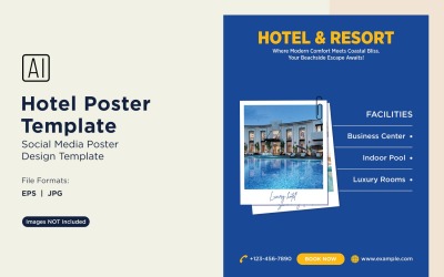 Szablon projektu plakatu marketingowego hotelu 69