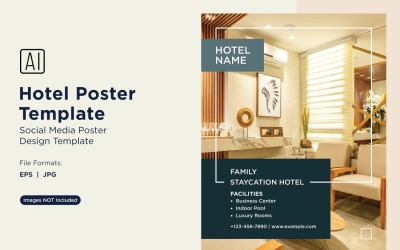Szablon projektu plakatu marketingowego hotelu 74