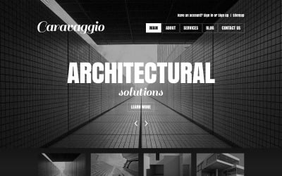 Modelo de site responsivo de arquitetura