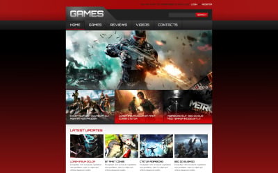 Modelo de site responsivo de jogos