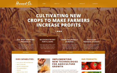 Modelo de site responsivo para agricultura