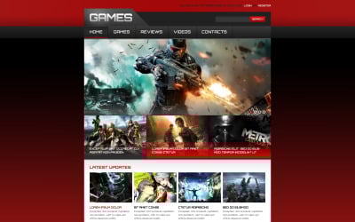 Plantilla de sitio web adaptable de juegos