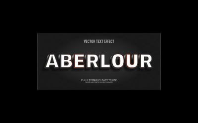 Aberlour helt redigerbar vektor 3D-texteffekt