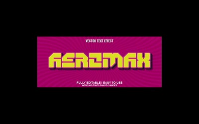 Aeromax W pełni edytowalny efekt tekstowy 3D Vector