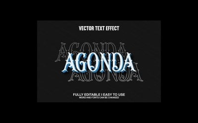 Agonda helt redigerbar vektor 3D-texteffekt