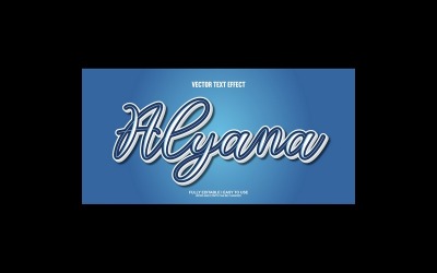 Alyana helt redigerbar vektor 3D-texteffekt