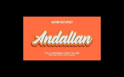Andallan helt redigerbar vektor 3D-texteffekt