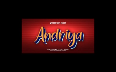 Andriya W pełni edytowalny wektorowy efekt tekstowy 3D