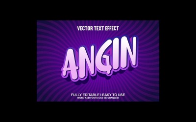 Angin helt redigerbar vektor 3D-texteffekt
