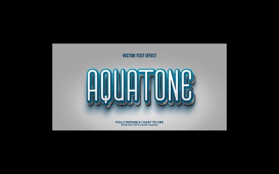 Aquatone helt redigerbar vektor 3D texteffekt