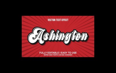 Ashington helt redigerbar vektor 3D-texteffekt