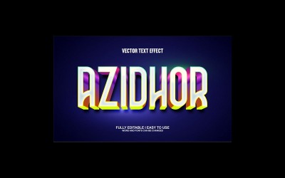 Azidhor helt redigerbar vektor 3D-texteffekt