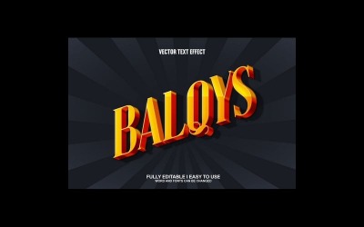 Balqys helt redigerbar vektor 3D-texteffekt