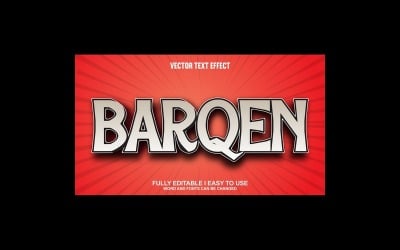 Barqen helt redigerbar vektor 3D-texteffekt