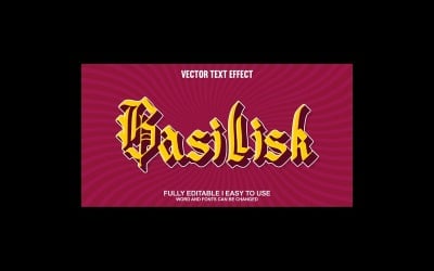 Basillisk helt redigerbar vektor 3D-texteffekt