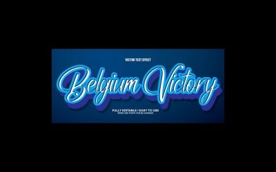 Belgien seger helt redigerbar vektor 3D texteffekt