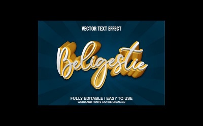 Beligastie Fullt redigerbar vektor 3D-texteffekt