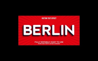 Berlin helt redigerbar vektor 3D texteffekt
