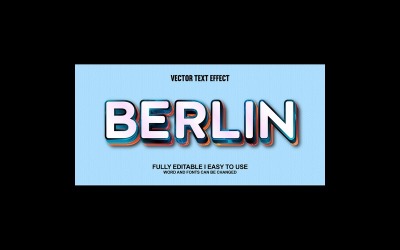 Berlin0 Fullständigt redigerbar vektor 3D-texteffekt