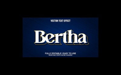 Bertha helt redigerbar vektor 3D-texteffekt