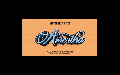 Effetto testo vettoriale 3D completamente modificabile Amertha