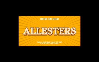 Effetto testo vettoriale 3D completamente modificabile di Allesters