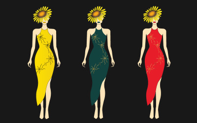 Model women, Fashion girl, Sunflower.
