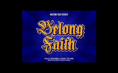 Tillhör tro helt redigerbar vektor 3D-texteffekt