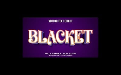 Blacket Fully Editable Vector 3D Text Effect