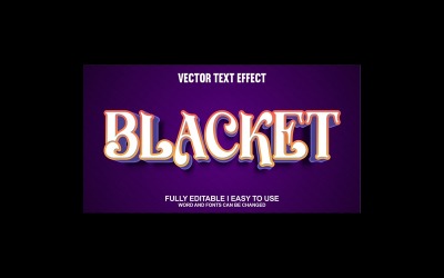 Blacket helt redigerbar vektor 3D texteffekt