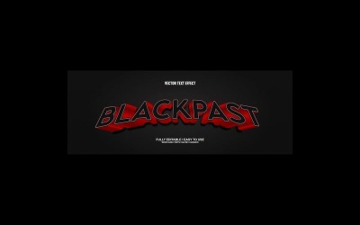 Blackpast helt redigerbar vektor 3D-texteffekt
