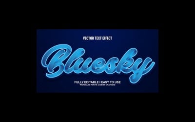 Bluesky Fully Editable Vector 3D Text Effect