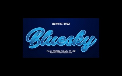 Bluesky helt redigerbar vektor 3D-texteffekt