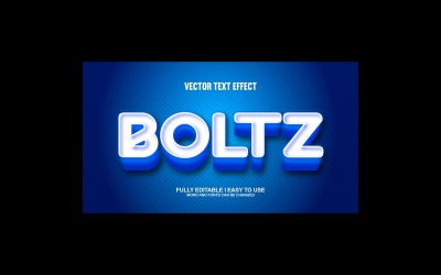 Boltz helt redigerbar vektor 3D-texteffekt
