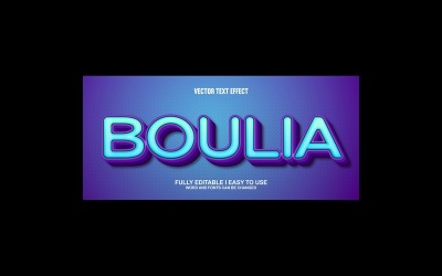Boulia helt redigerbar vektor 3D-texteffekt