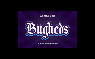 Bugheds helt redigerbar vektor 3D-texteffekt
