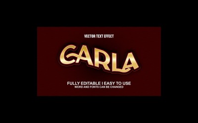 Carla helt redigerbar vektor 3D texteffekt