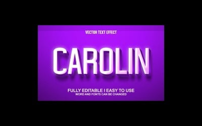 Carolin helt redigerbar vektor 3D texteffekt