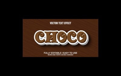 Choco helt redigerbar vektor 3D texteffekt