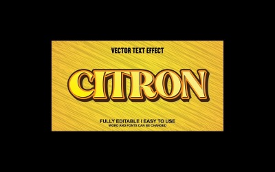 Citron helt redigerbar vektor 3D texteffekt