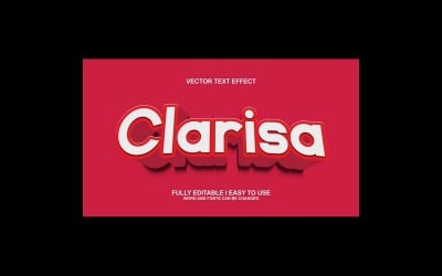 Clarisa Fully Editable Vector 3D Text Effect