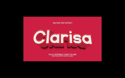 Clarisa helt redigerbar vektor 3D-texteffekt
