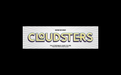 Cloudsters Fully Editable Vector 3D Text Effect
