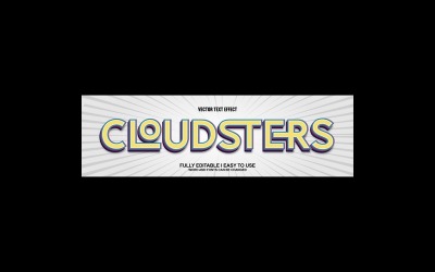 Cloudsters helt redigerbar vektor 3D-texteffekt