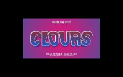 Clours Fully Editable Vector 3D Text Effect