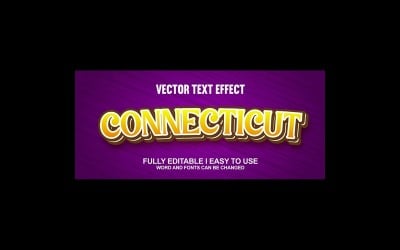 Connecticut Fully Editable Vector 3D Text Effect
