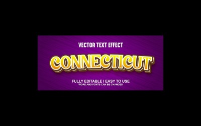 Connecticut helt redigerbar vektor 3D-texteffekt