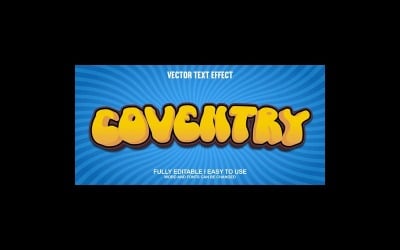 Coventry helt redigerbar vektor 3D-texteffekt