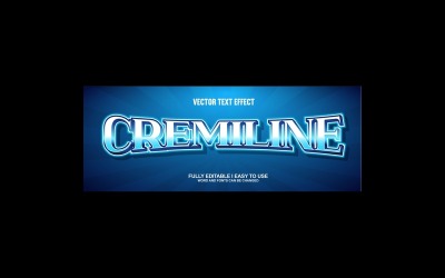 Cremiline helt redigerbar vektor 3D-texteffekt